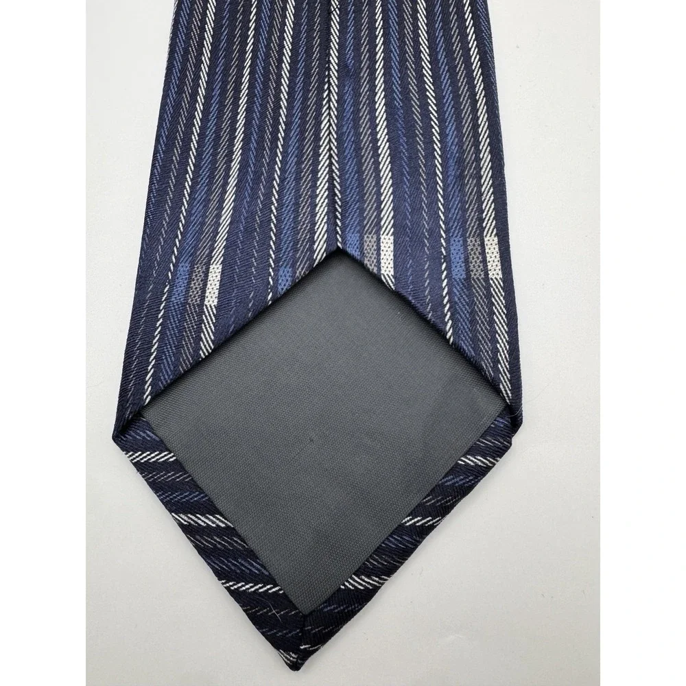 Vintage‎ Franco Ventura Venezia Silk Tie - Handmade in Italy - Blue Stripe